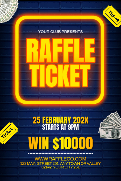 Purple Raffle Event Posters Template | PosterMyWall