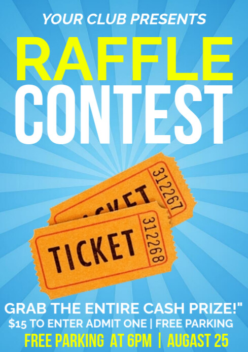 Generic Raffle Poster raffle ticket poster Template | PosterMyWall