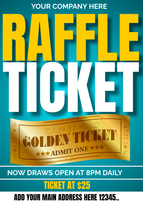 raffle ticket poster flyer Template PosterMyWall raffle ticket poster flyer Template PosterMyWall