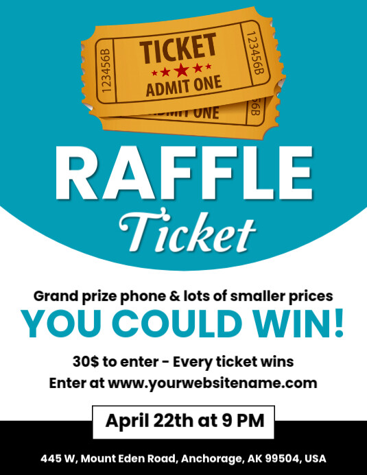 Generic Raffle Poster Raffle Ticket poster flyer Template | PosterMyWall