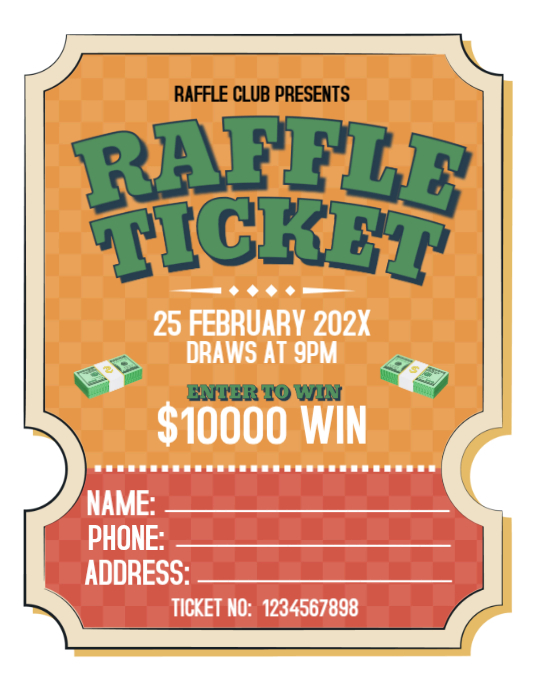 Reusable Raffle Template Raffle Ticket Template | PosterMyWall