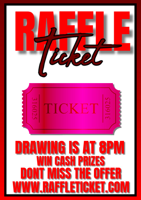 Plantilla de raffle ticket template | PosterMyWall