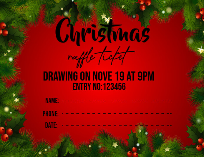 Raffle Tickets ,merry Christmas Flyer (us Letter) Template | PosterMyWall