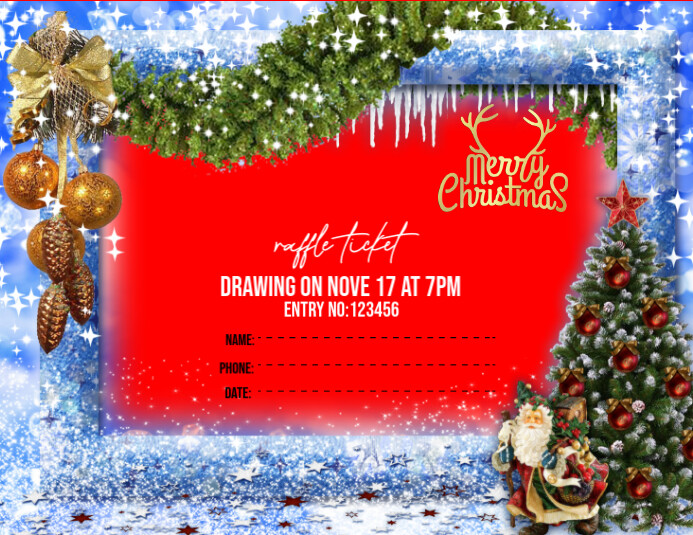 Raffle Tickets ,merry Christmas Flyer (us Letter) Template | PosterMyWall