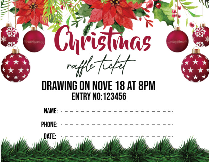 Copy of Raffle Tickets ,merry Christmas Flyer (us Letter) | PosterMyWall