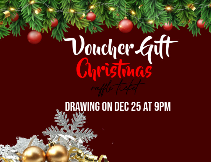 Raffle Tickets ,merry Christmas , Voucher Christmas Flyer (us Letter ...