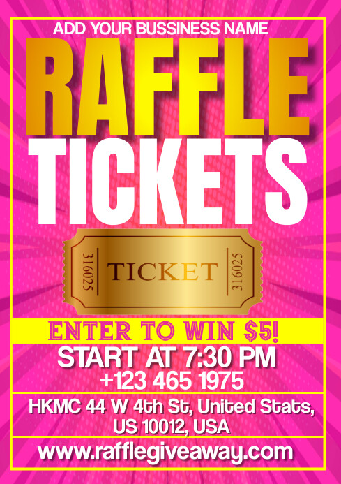 Raffle Tickets A3 Template | PosterMyWall