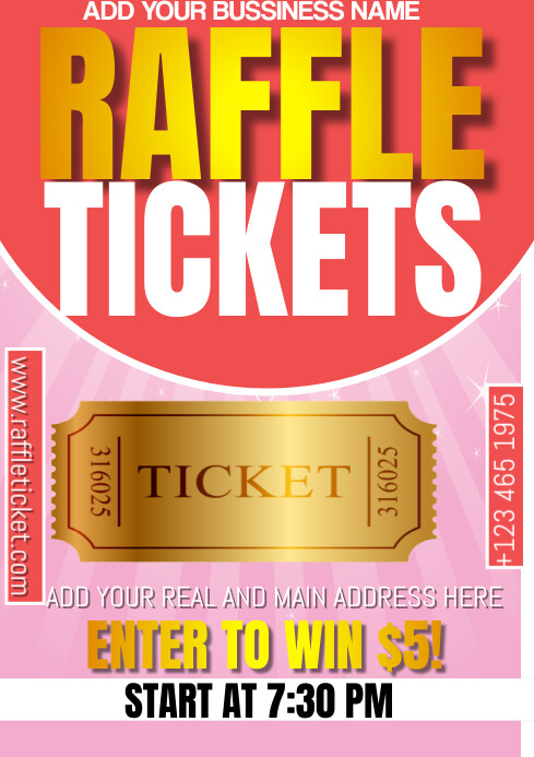 Raffle Tickets A3 Template | PosterMyWall