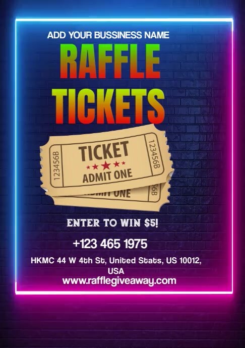 Raffle Tickets A3 Template | PosterMyWall