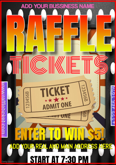 Raffle Tickets A3 Templat | PosterMyWall
