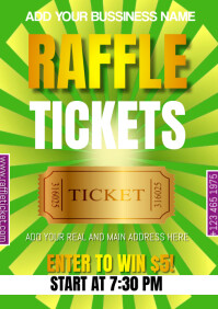 $ 1 Raffle Raffle Tickets A3 Template | PosterMyWall