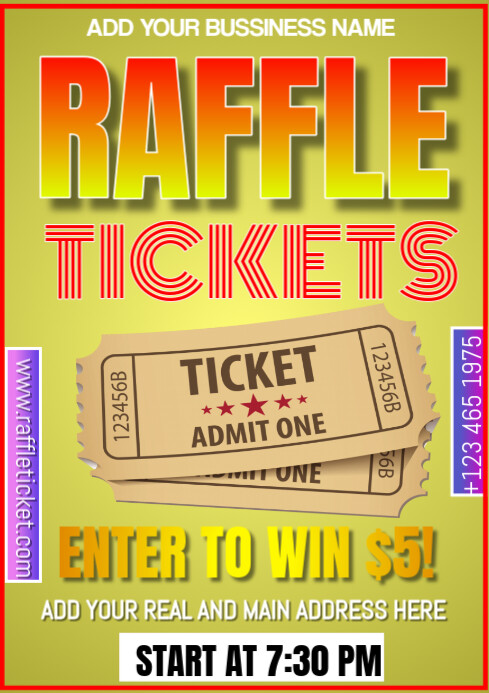 Raffle Tickets A3 Template | PosterMyWall
