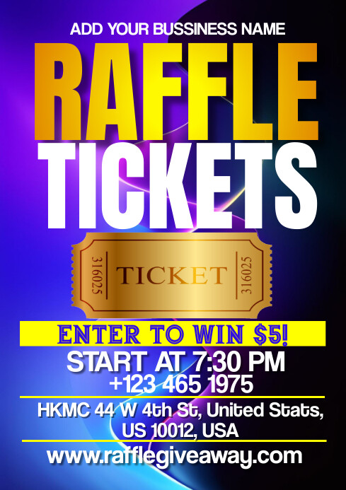 Raffle Tickets A3 Templat | PosterMyWall