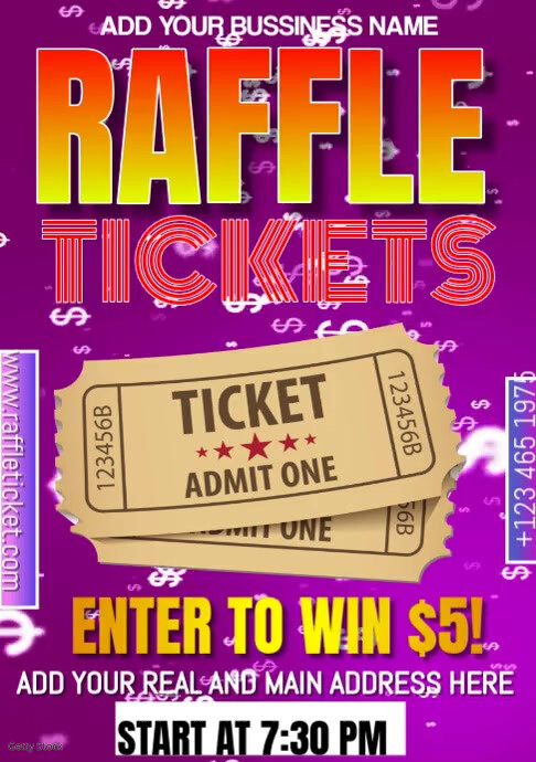 Raffle Tickets A3 Template | PosterMyWall