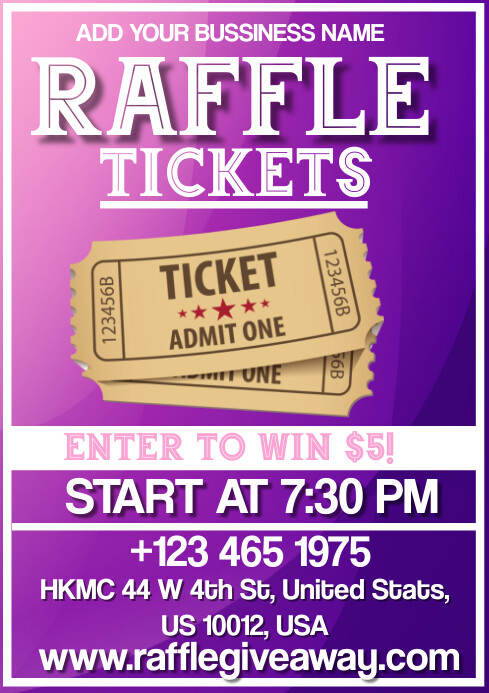Blake Raffle Templat Raffle Tickets A3 Templat | PosterMyWall