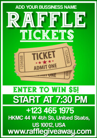 $ 1 Raffle Raffle Tickets A3 Template | PosterMyWall