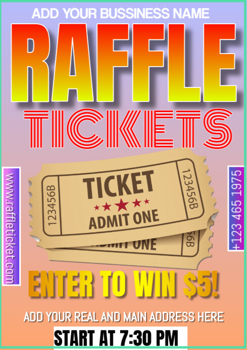 7 Raffle Tickets Plantilla de Raffle Tickets A3 | PosterMyWall