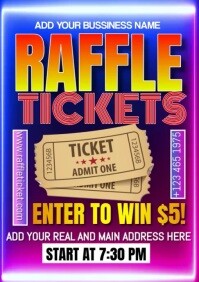 Blinking Raffle Raffle Tickets A3 Template | PosterMyWall