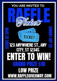 $ 1 Raffle Raffle Tickets A5 Template | PosterMyWall