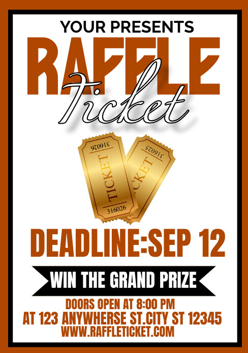 Raffle Tickets A5 template