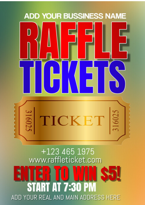 Design Raffle Tickets Horizontal Layout raffle Tickets Template | PosterMyWall