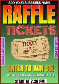 Real Raffle Tickets Raffle Tickets A3 Template | PosterMyWall