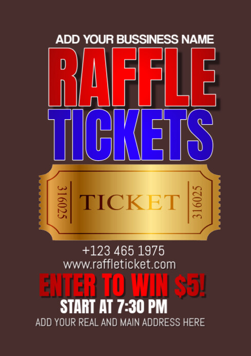 raffle Tickets A3 template
