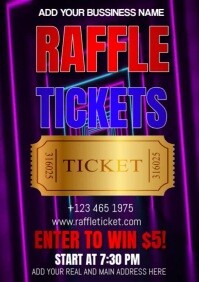 Red Raffle Tickets A3 Template | PosterMyWall