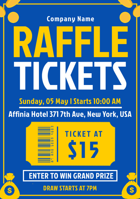 Blake Raffle Templat raffle tickets Templat | PosterMyWall