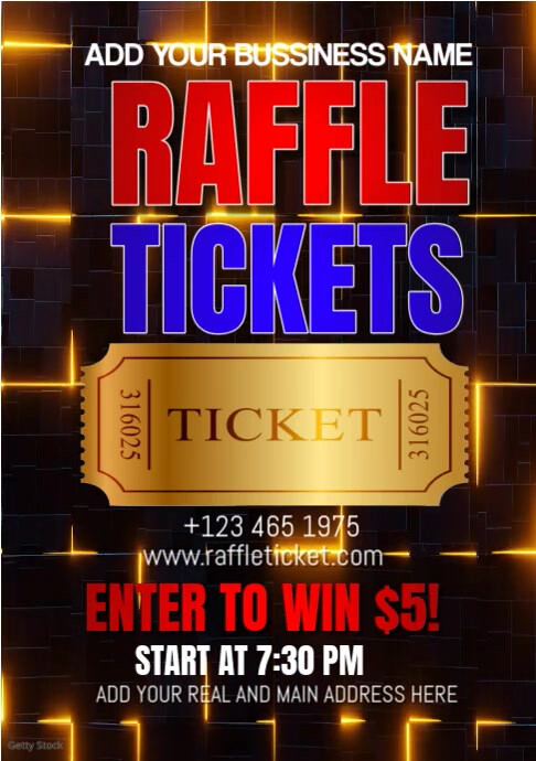 raffle Tickets A3 template