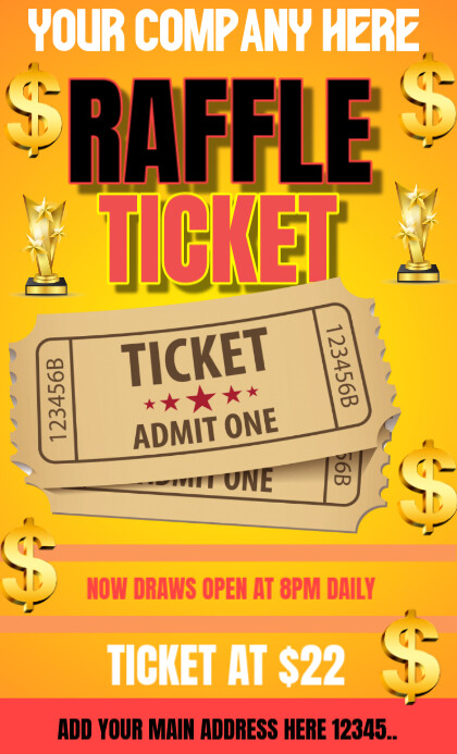 raffle Tickets Templat | PosterMyWall