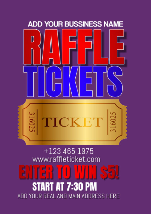 raffle Tickets A3 template