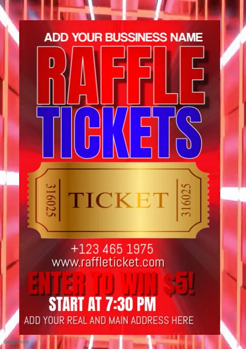 Staples Raffle Tickets raffle Tickets Template | PosterMyWall