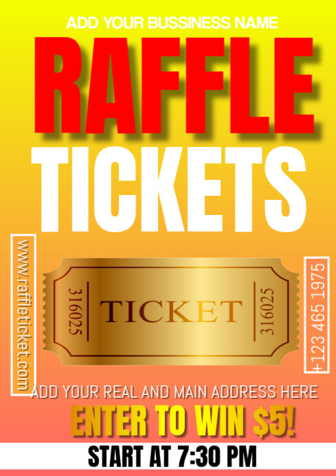 raffle Tickets Templat | PosterMyWall