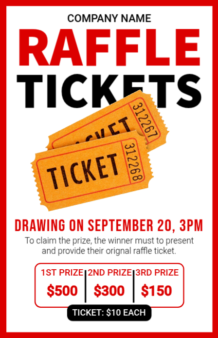 Best Raffle Ticket Design Raffle Tickets Template | PosterMyWall