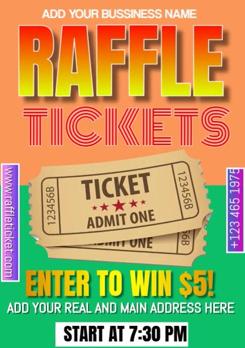 Design Raffle Tickets Horizontal Layout Raffle Tickets Template | PosterMyWall