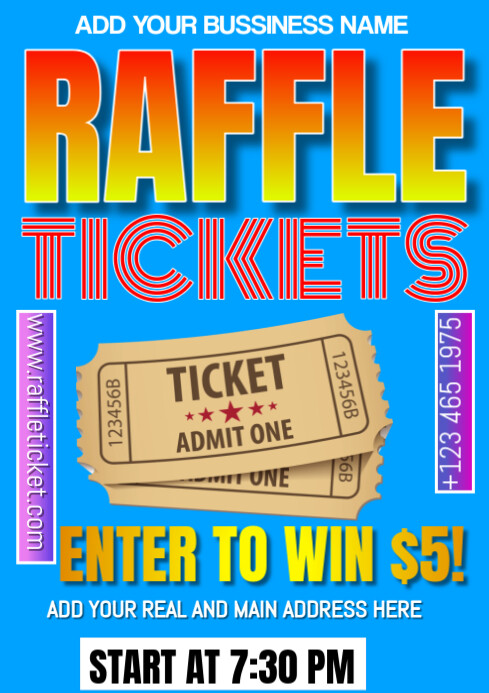 Design Raffle Tickets Horizontal Layout raffle Tickets Template | PosterMyWall