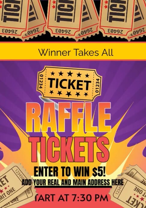Flat Screen Raffle Plantilla de RAFFLE TICKETS | PosterMyWall