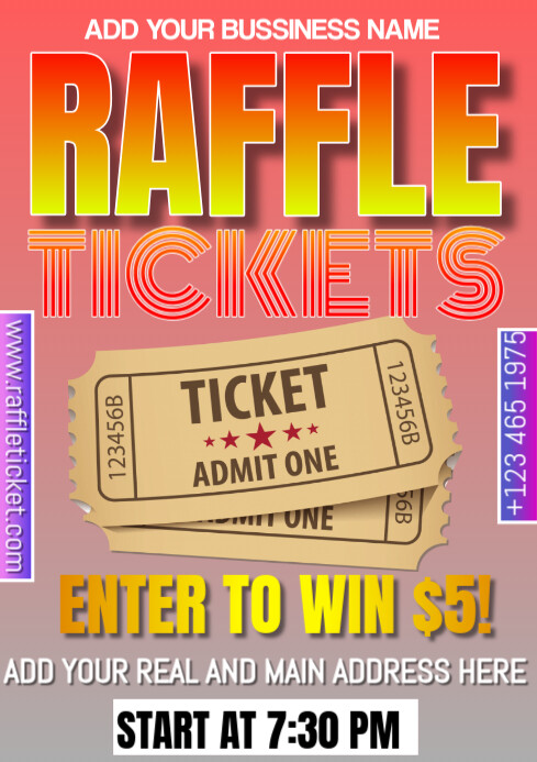 Best Raffle Ticket Design Raffle Tickets Template | PosterMyWall