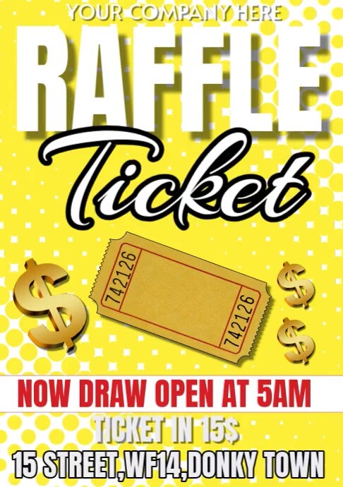Best Raffle Ticket Design raffle tickets Template | PosterMyWall
