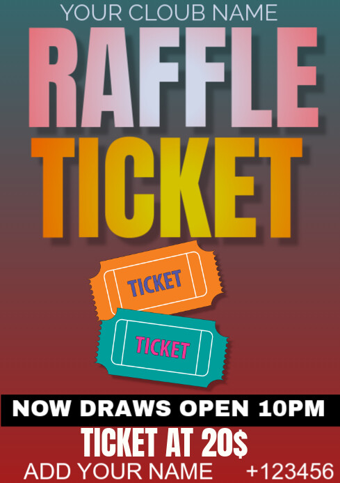 raffle tickets A2 template