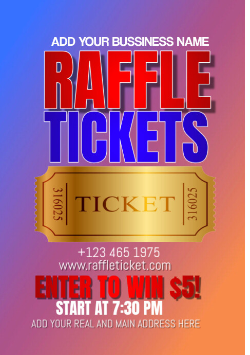 raffle Tickets A3 template