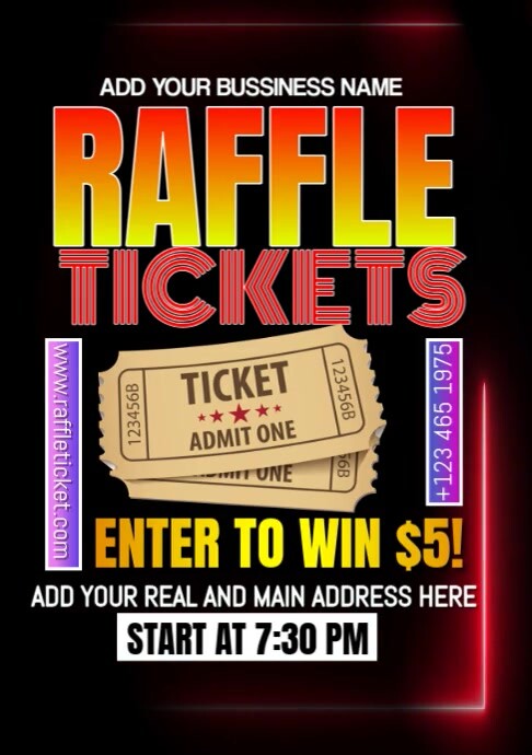 Design Raffle Tickets Horizontal Layout raffle Tickets Template | PosterMyWall