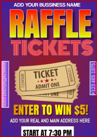 Wunder Raffle Raffle Tickets A3 Template | PosterMyWall