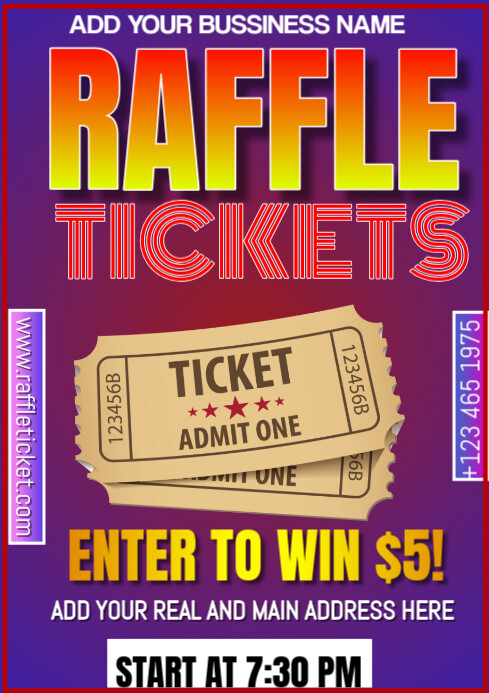 raffle Tickets Templat | PosterMyWall