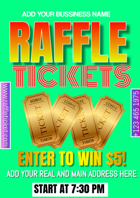 Design Raffle Tickets Horizontal Layout raffle Tickets Template | PosterMyWall