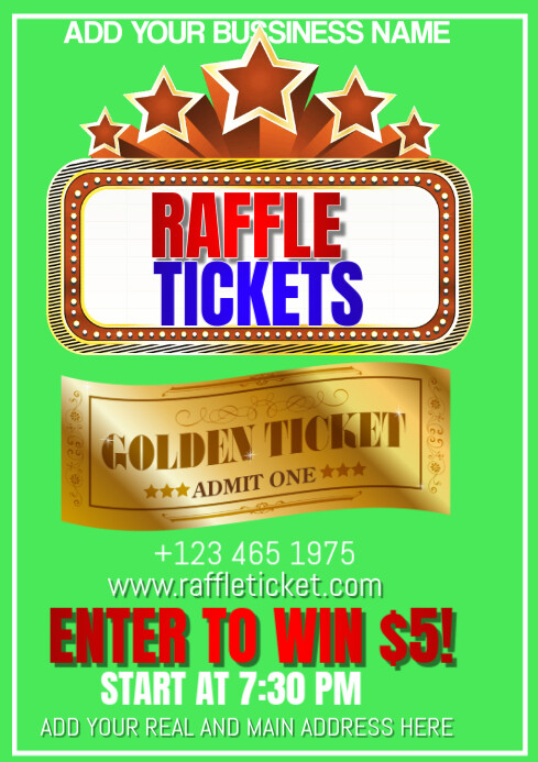 Design Raffle Tickets Horizontal Layout raffle Tickets Template | PosterMyWall