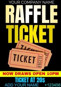 Yellow Raffle Tickets A3 Template | PosterMyWall