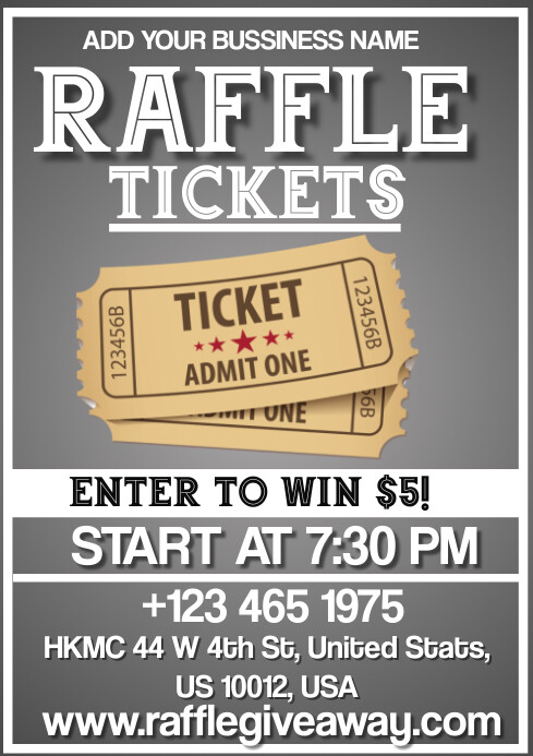 Blake Raffle Templat Raffle Tickets Templat | PosterMyWall