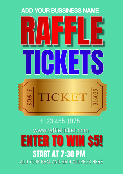raffle Tickets A3 template